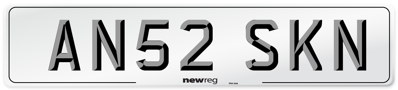 AN52 SKN Number Plate from New Reg